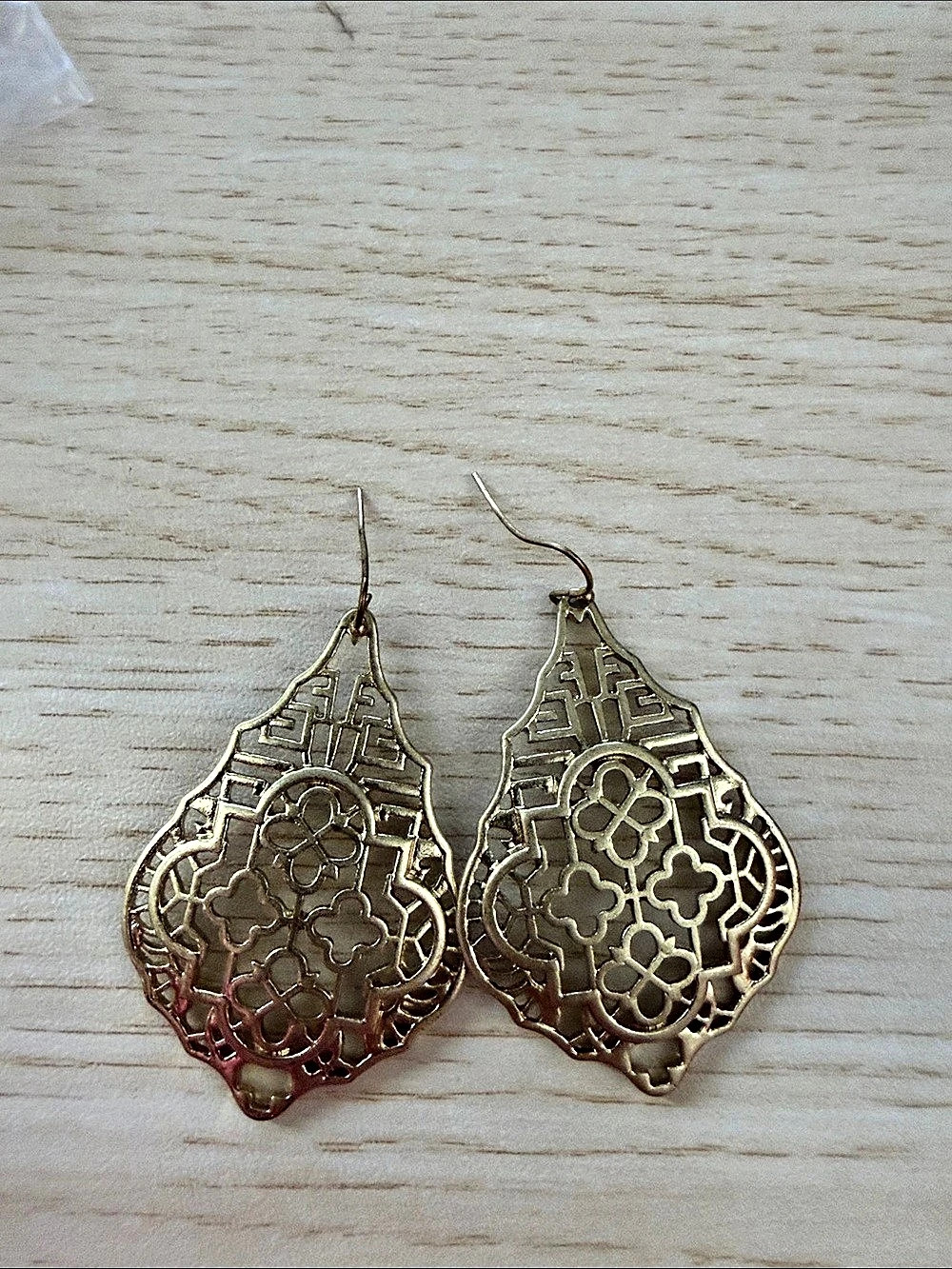 Gold Filigree Drop Earrings